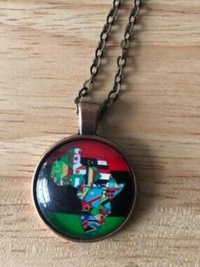 Black Lives Matter Map of Africa Pendant Necklace